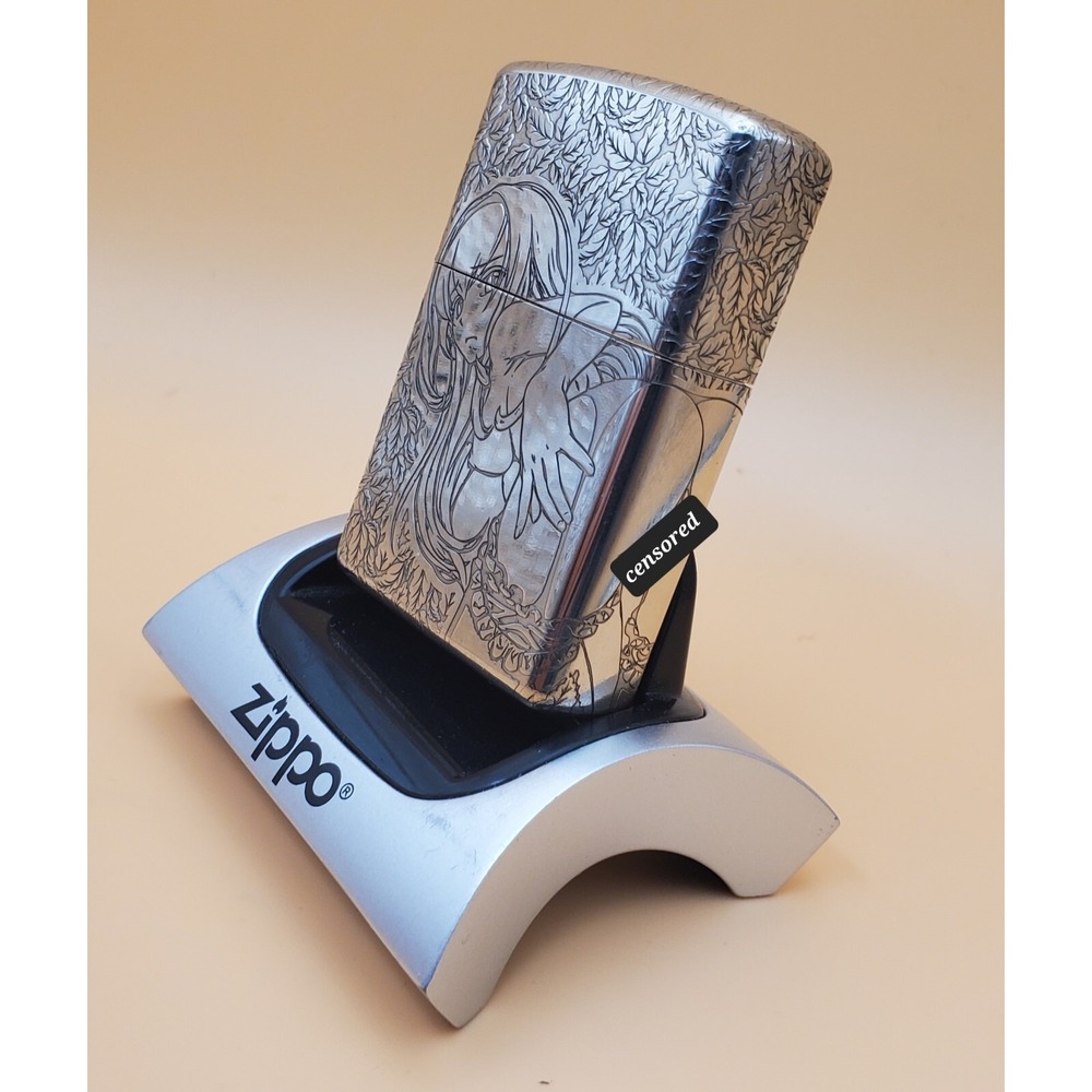 Zippo Lighter With An Engraved Sexy Nude Woman, Polished, Multi Sided - Picture 3 of 6